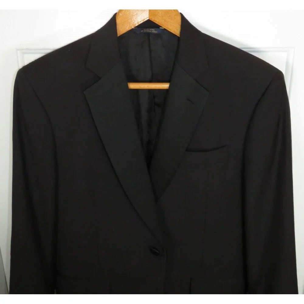 Brooks Brothers 1818 Tuxedo Jacket Mens 40R Madison 100% Wool Black